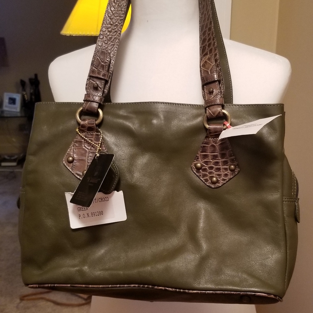 I Santi olive green leather handbag